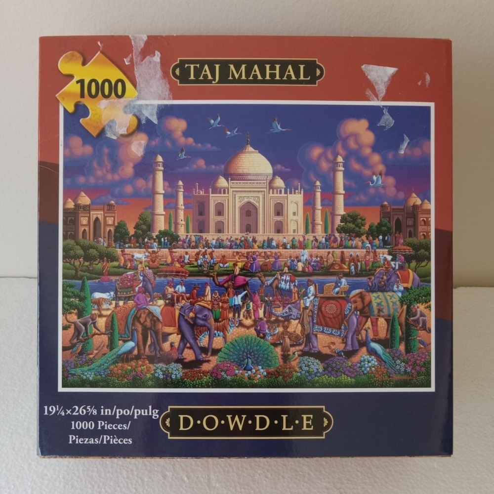 Dowdle 1000 Piece Jigsaw Puzzle 19" x 26" Taj Mahal COMPLETE
